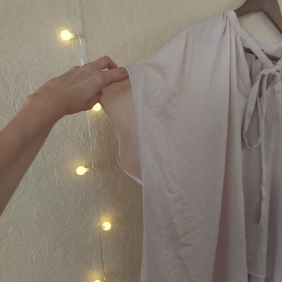 Sen Flowy Blush Pink Blouse Tie Neck One Size - Picture 2 of 9